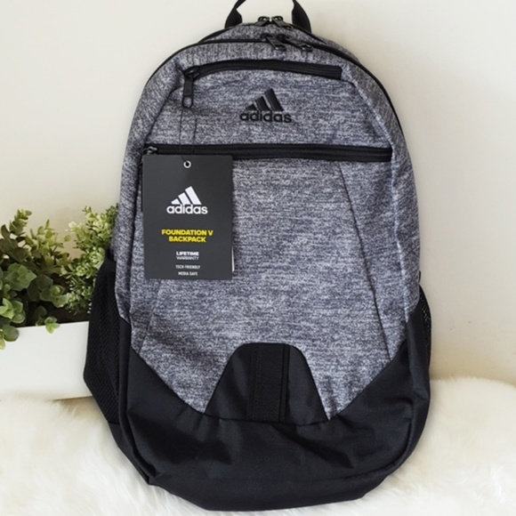 Adidas Foundation V Backpack-Jersey Grey/Black-NWT - Picture 5 of 8
